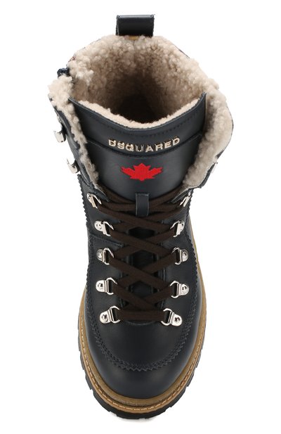 Кожаные ботинки с меховой отделкой DSQUARED2, арт. 62442/36-41, фото 4