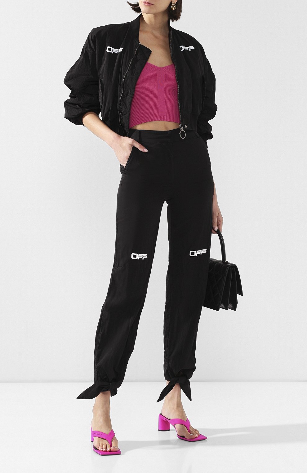 Топ из вискозы OFF-WHITE фуксия цвета по цене 27600 руб., арт. 0WHD011R20H330682800, фото 2 Топ из вискозы OFF-WHITE, арт. 0WHD011R20H330682800, фото 2