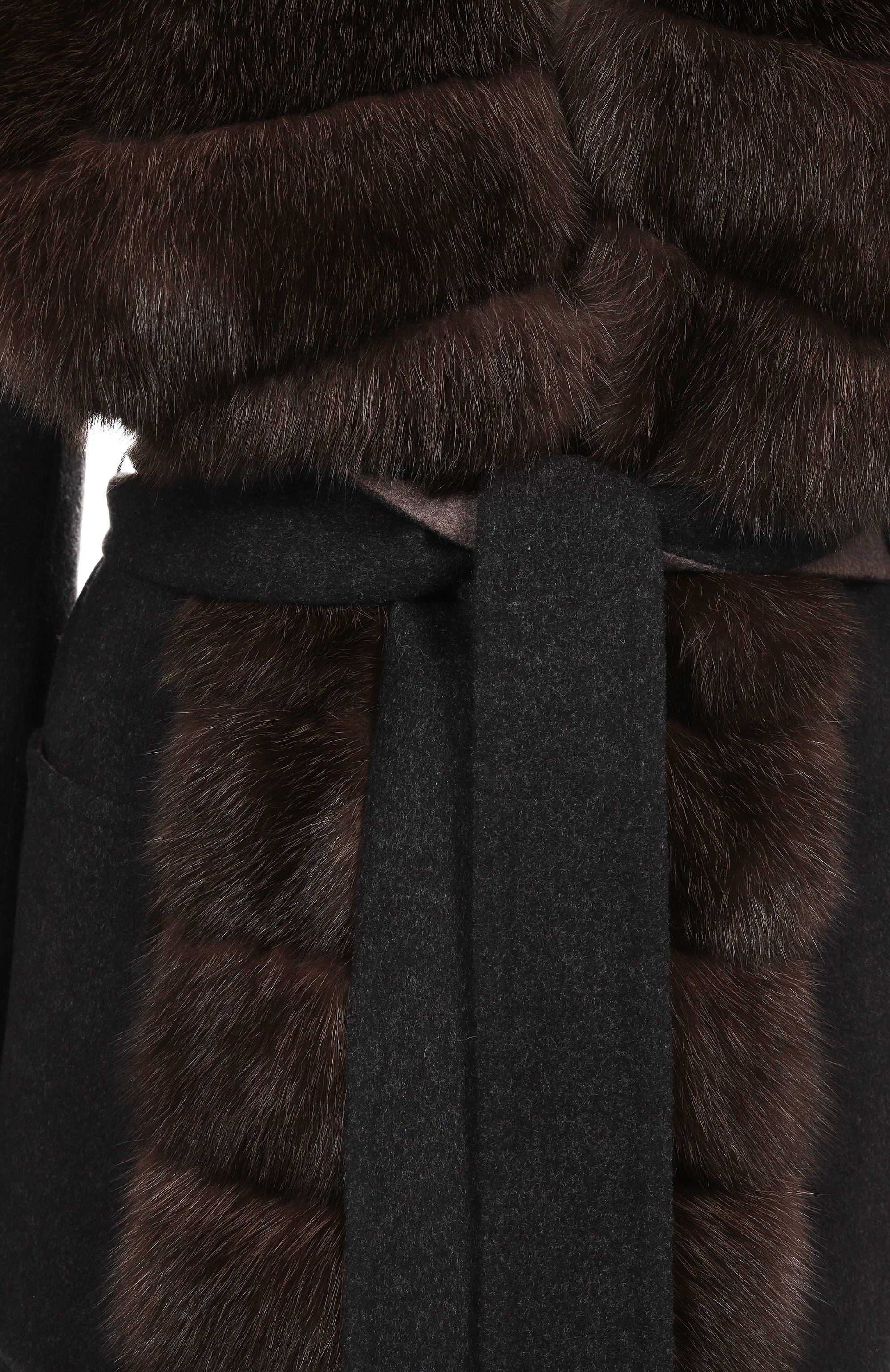 Шерстяное пальто с отделкой из соболя MVST, арт. FTBPL-X1395-1SB/LP1134, фото 6