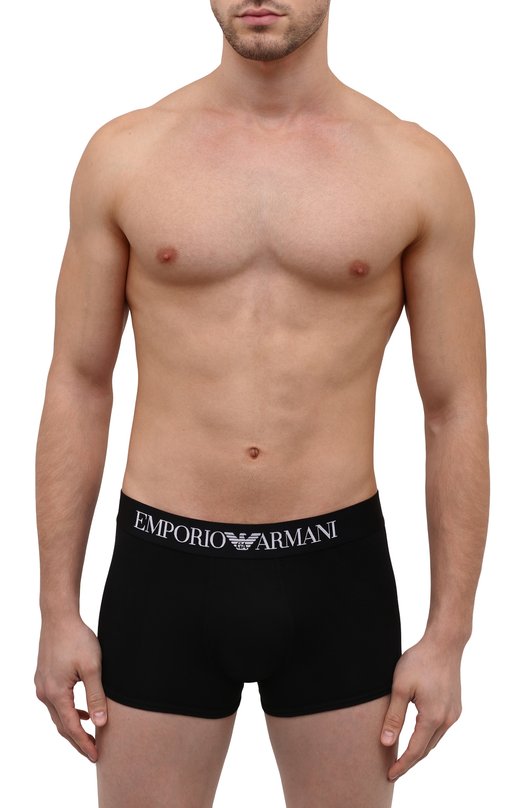 Хлопковые боксеры Emporio Armani 111389/CC729 Чёрный  111389/CC729 Фото 2