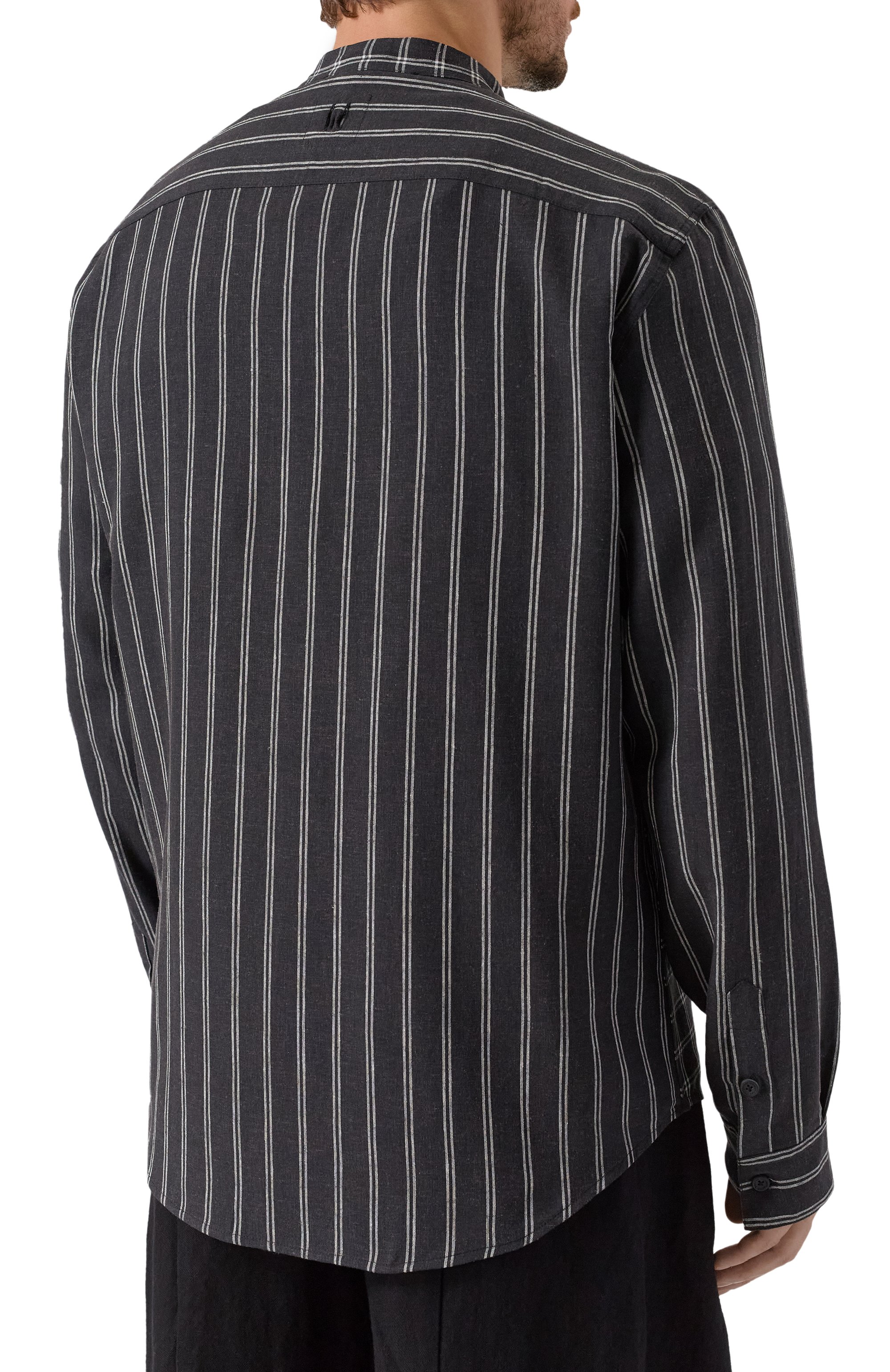 Рубашка из вискозы и льна HANNES ROETHER темно-серого цвета по цене 32850 руб., арт. T029PAS.3053.3052, фото 4 Рубашка из вискозы и льна HANNES ROETHER, арт. T029PAS.3053.3052, фото 4