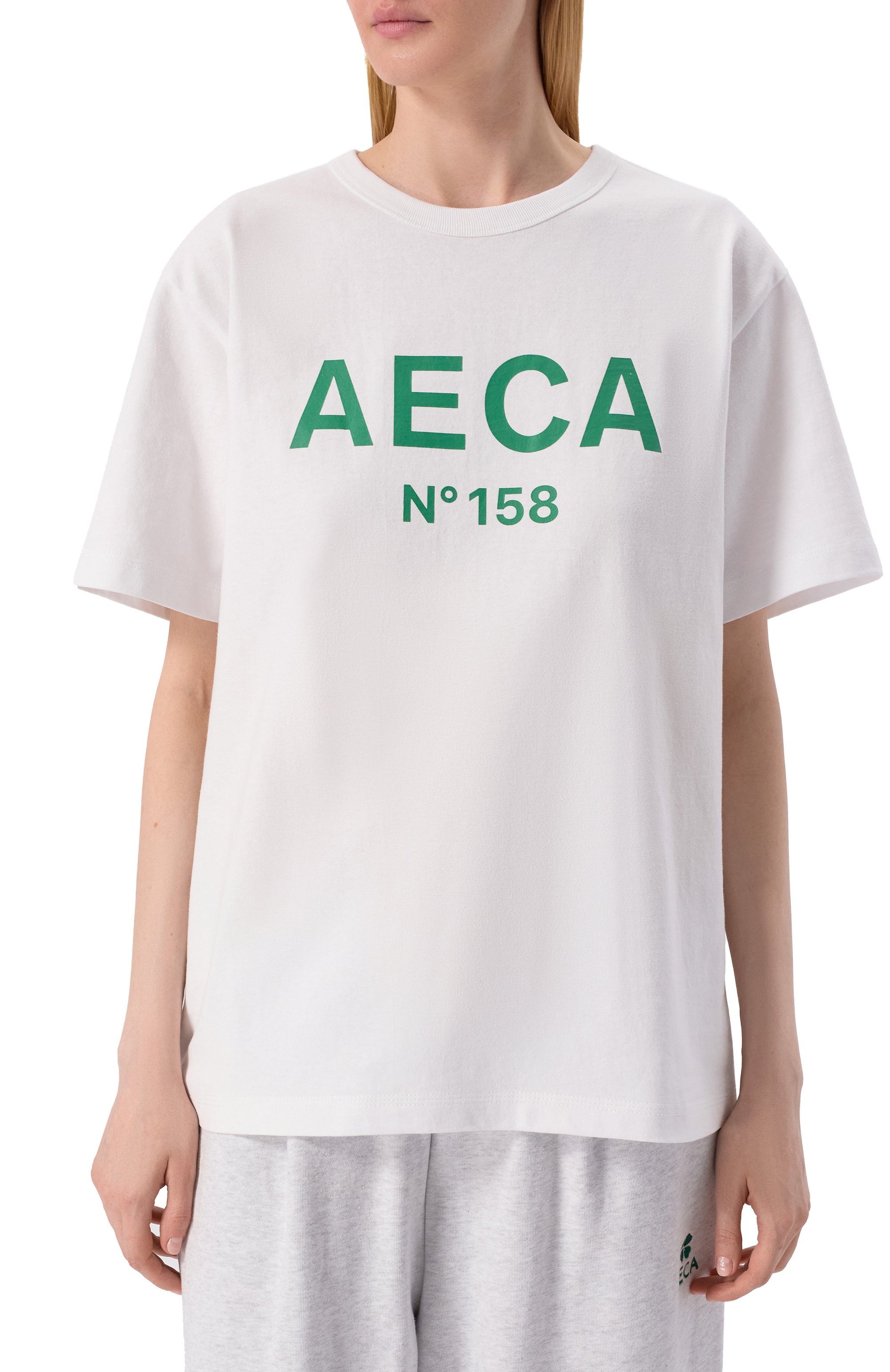 Хлопковая футболка AECA WHITE, арт. AWCMSSBBTTSST005A2.WHITE/GREEN (M), фото 3