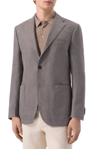 Пиджак изо льна и шерсти CORNELIANI серого цвета по цене 127500 руб., арт. 276018/2716319, фото 4 Пиджак изо льна и шерсти CORNELIANI, арт. 276018/2716319, фото 4