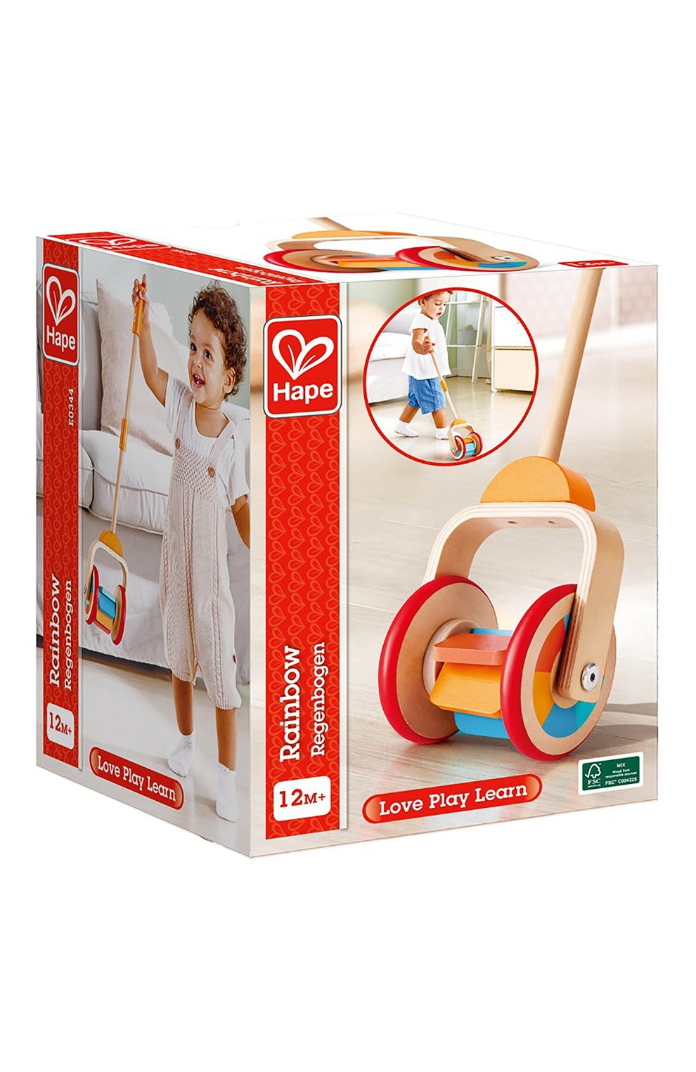 Игрушка-каталка первый шажок HAPE разноцветного цвета по цене 5430 руб., арт. E0344_HP, фото 1 Игрушка-каталка первый шажок HAPE, арт. E0344_HP, фото 1