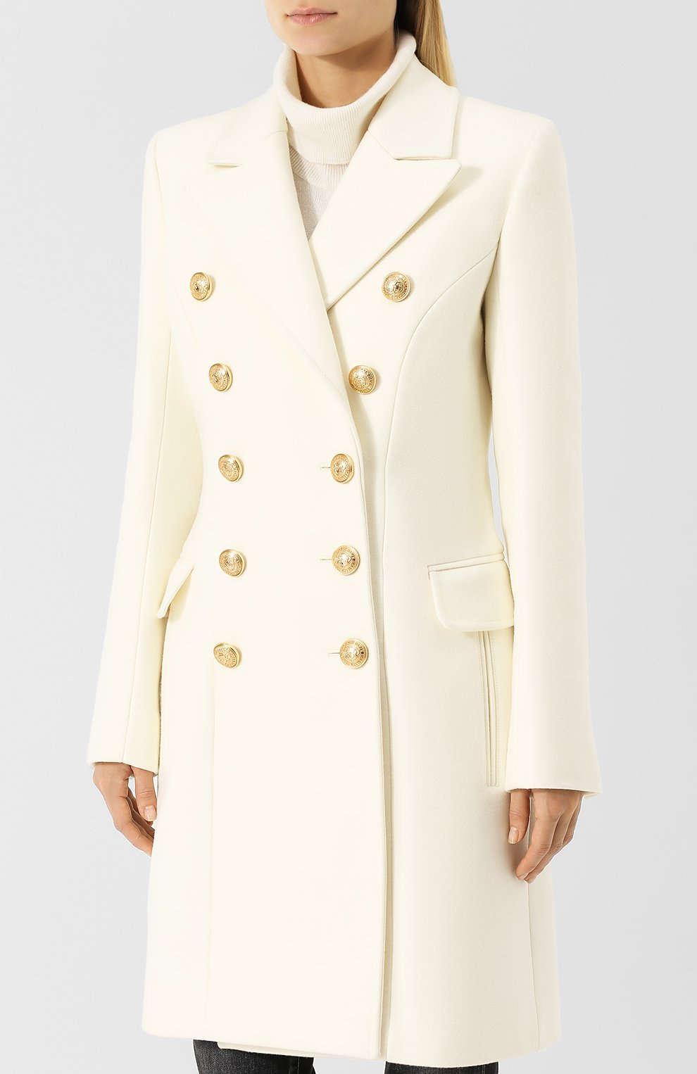Двубортное пальто из смеси шерсти и кашемира BALMAIN, арт. 142400/W006, фото 3