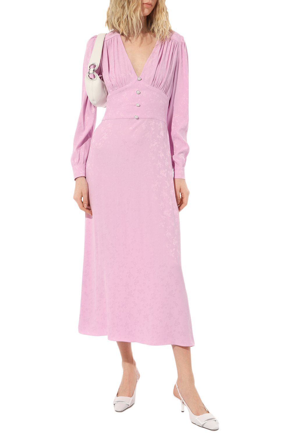 Платье из вискозы LOOM BY RODINA розового цвета по цене 39500 руб., арт. LBR-DROLG, фото 2 Платье из вискозы LOOM BY RODINA, арт. LBR-DROLG, фото 2