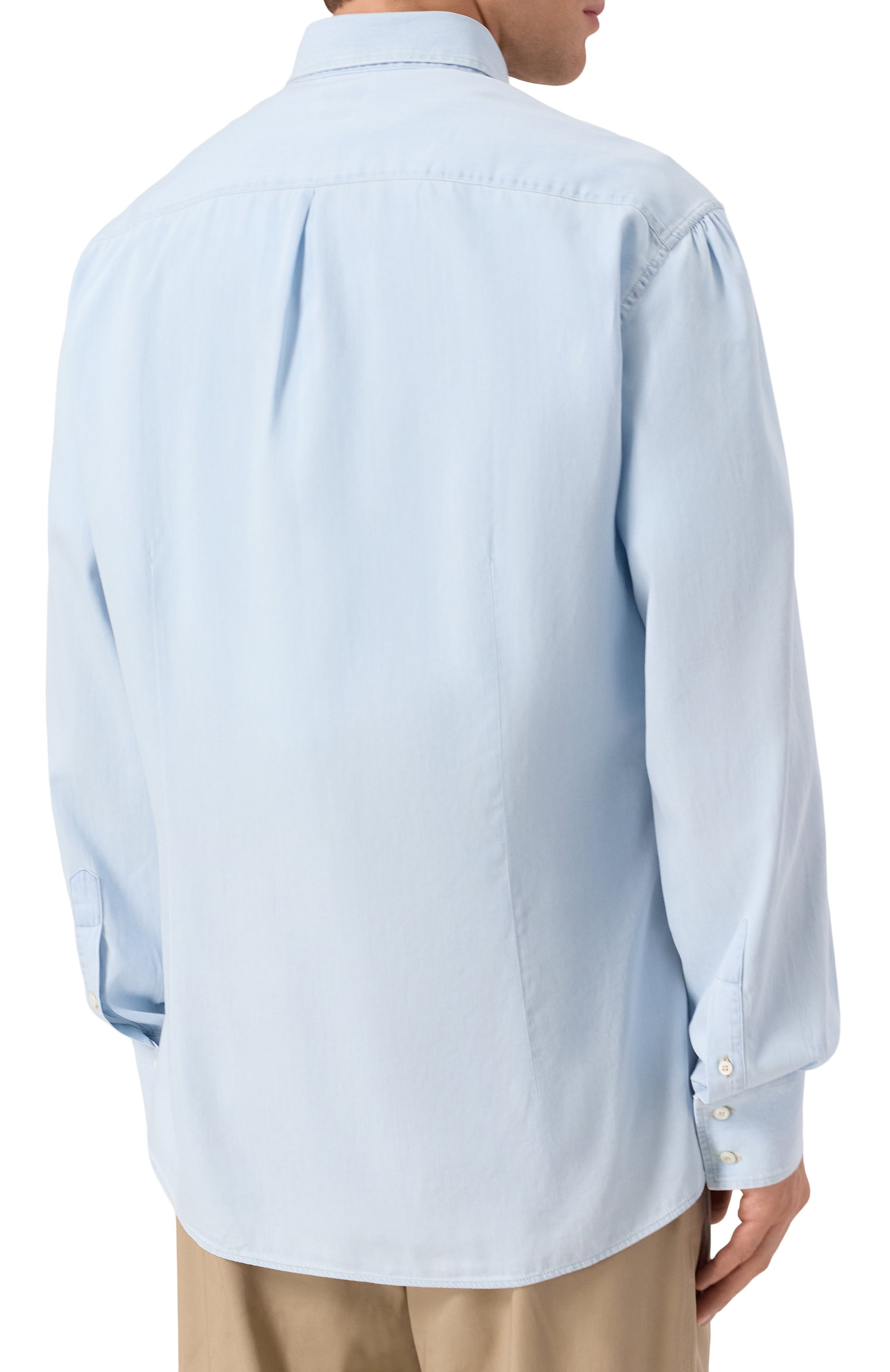 Хлопковая рубашка BRUNELLO CUCINELLI, арт. MR6831716P, фото 4