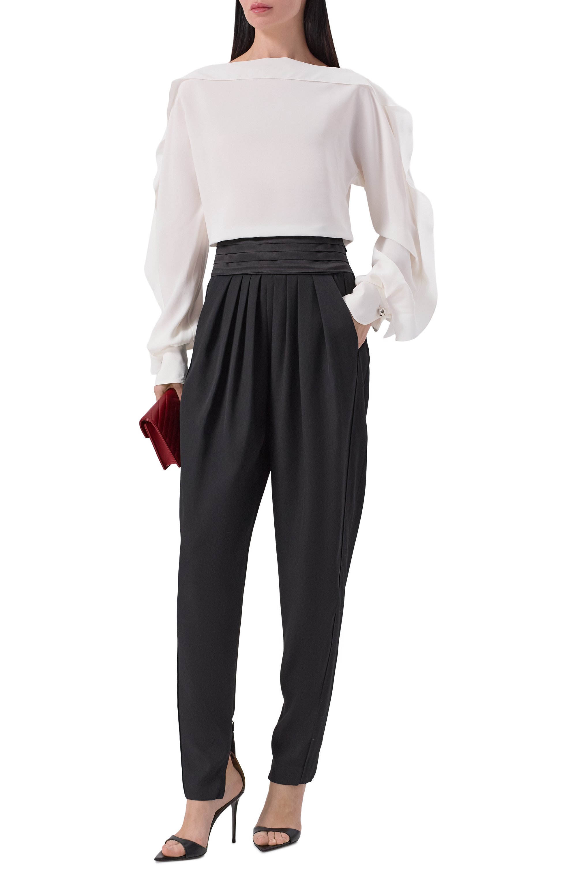 Шерстяные брюки LANVIN черного цвета по цене 217500 руб., арт. RW-TR0125-5857-P26, фото 2 Шерстяные брюки LANVIN, арт. RW-TR0125-5857-P26, фото 2