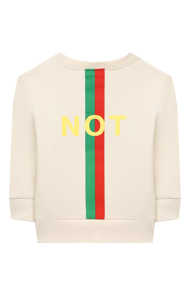 Мужского хлопковый свитшот GUCCI белого цвета, арт. 586138/XJC7F | Фото 2 (Мальчики Кросс-КТ: Толстовка-одежда, Свитшот-одежда; Региональные ограничения белый список (Axapta Mercury): RU, Не проставлено; Нос: Не проставлено; Ростовка одежда: 10 - 11 лет | 140 - 146см, 4 года | 104 см, 5 лет | 110 см, 6 лет | 116 см, 8 лет | 128 см)
