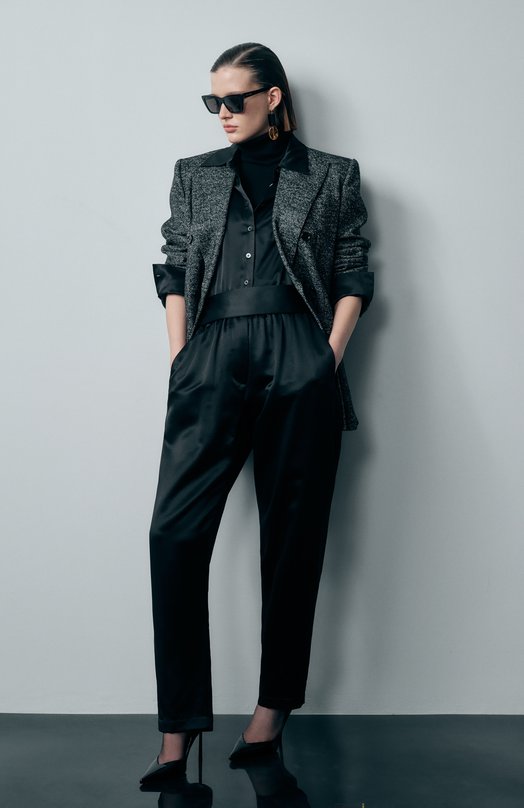 Шелковые брюки Giorgio Armani GW001876/TE15808 Чёрный  GW001876/TE15808 Фото 6