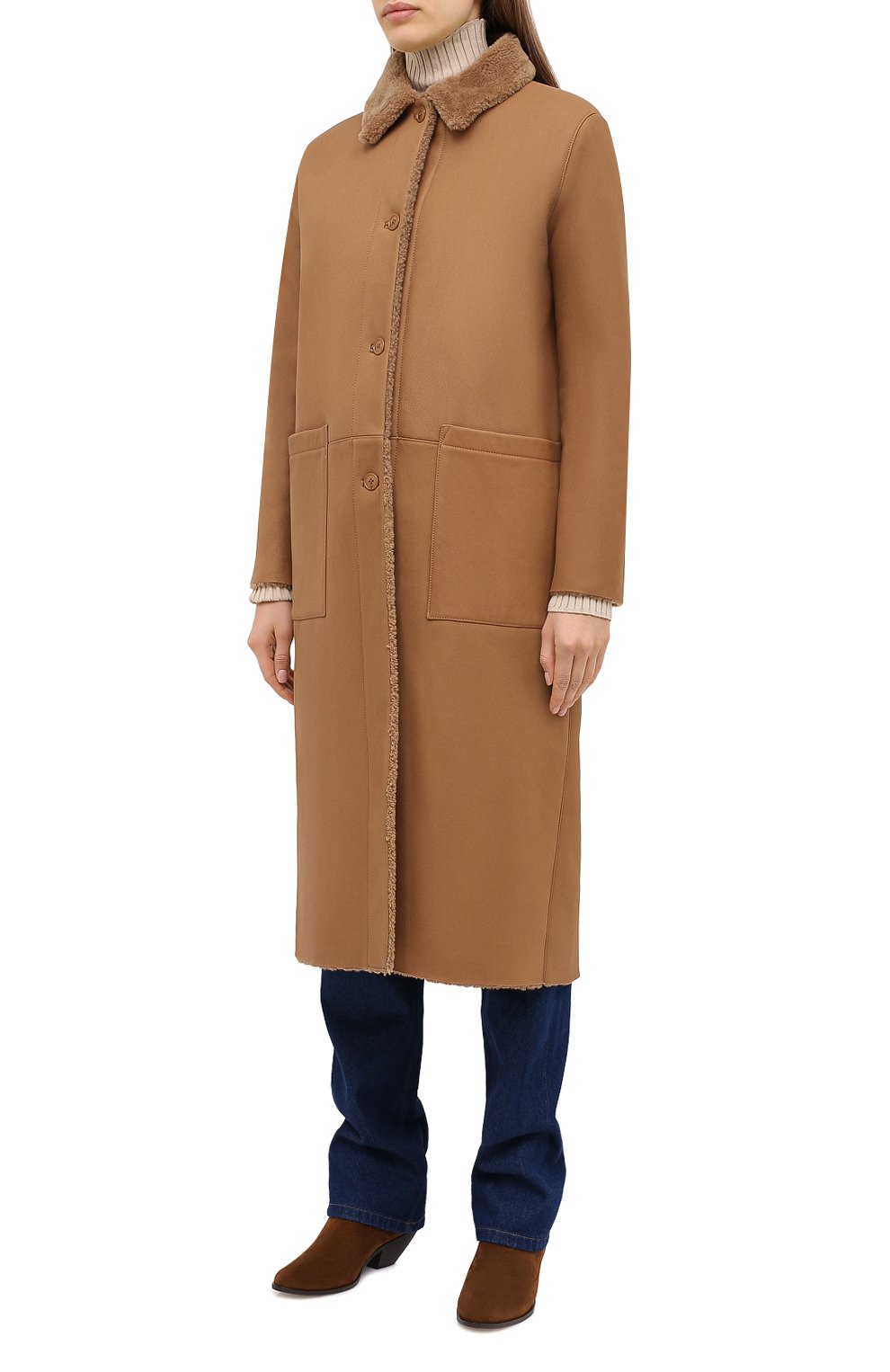 Дубленка INES&MARECHAL коричневого цвета по цене 454000 руб., арт. HUSSARD, фото 4 Дубленка INES&MARECHAL, арт. HUSSARD, фото 4