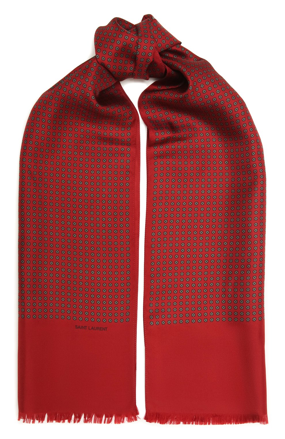 Шелковый шарф SAINT LAURENT красного цвета по цене 32650 руб., арт. 660831/3Y001, фото 1 Шелковый шарф SAINT LAURENT, арт. 660831/3Y001, фото 1