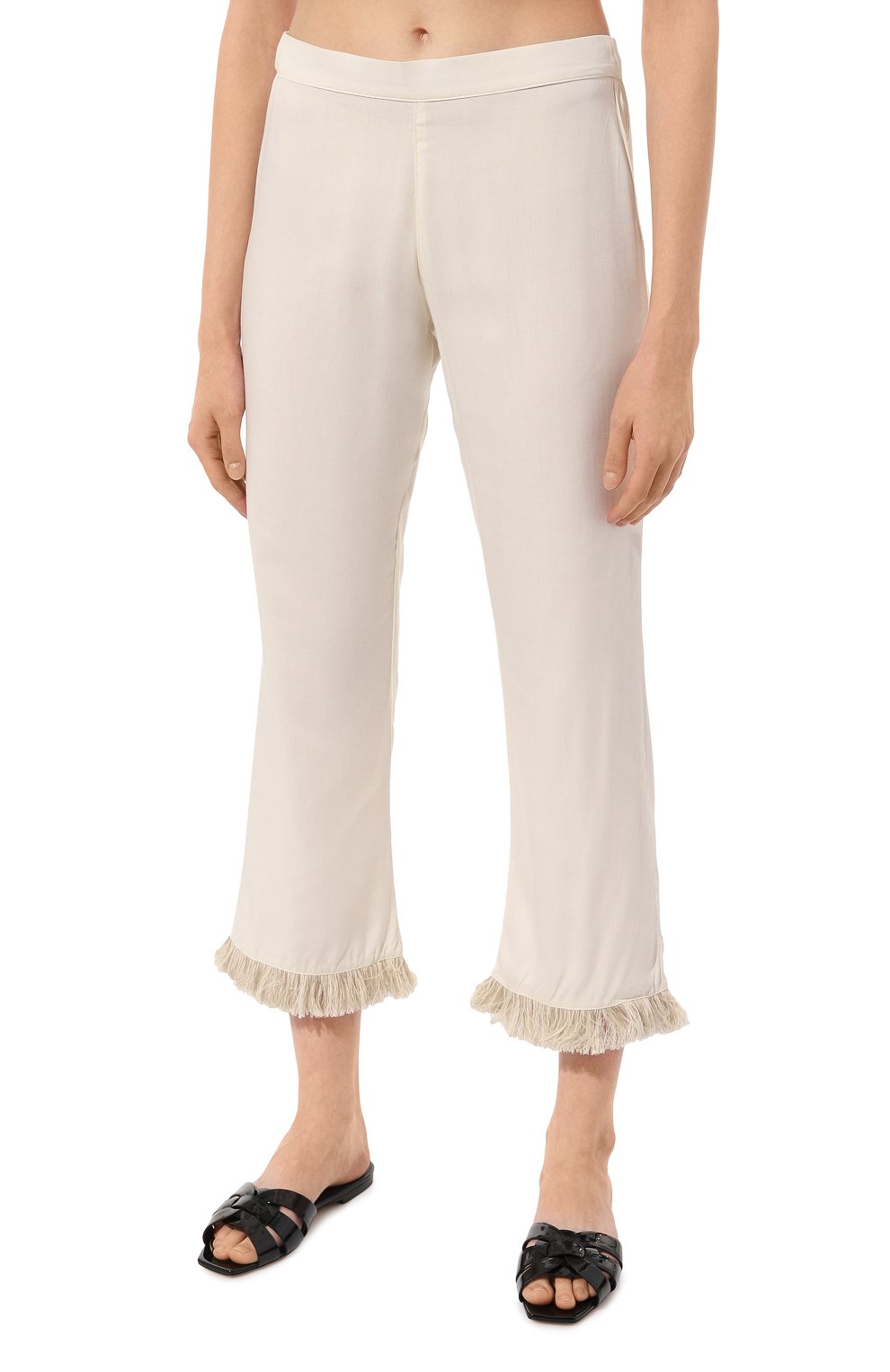 Брюки из вискозы DNUD PARIS кремового цвета по цене 21340 руб., арт. B2417, фото 3 Брюки из вискозы DNUD PARIS, арт. B2417, фото 3