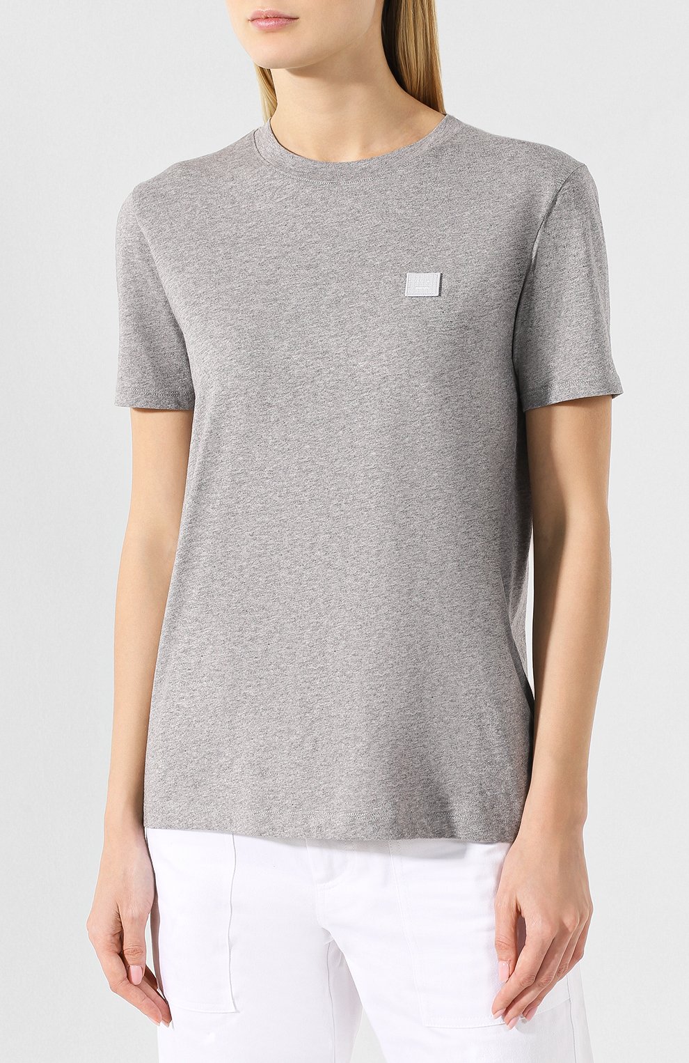 Хлопковая футболка ACNE STUDIOS светло-серого цвета по цене 17100 руб., арт. AL0038, фото 3 Хлопковая футболка ACNE STUDIOS, арт. AL0038, фото 3