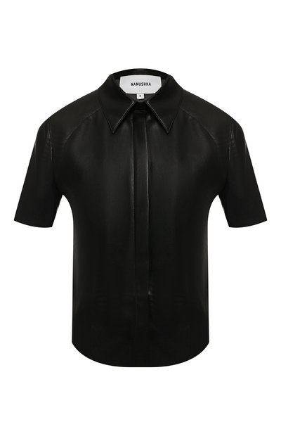 Женская блузка NANUSHKA, арт. CLARE_BLACK_VEGAN LEATHER