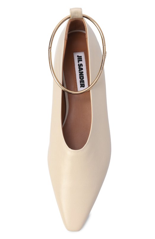 Кожаные балетки Jil Sander J15WZ0039/P7588 Кремовый  J15WZ0039/P7588 Фото 6