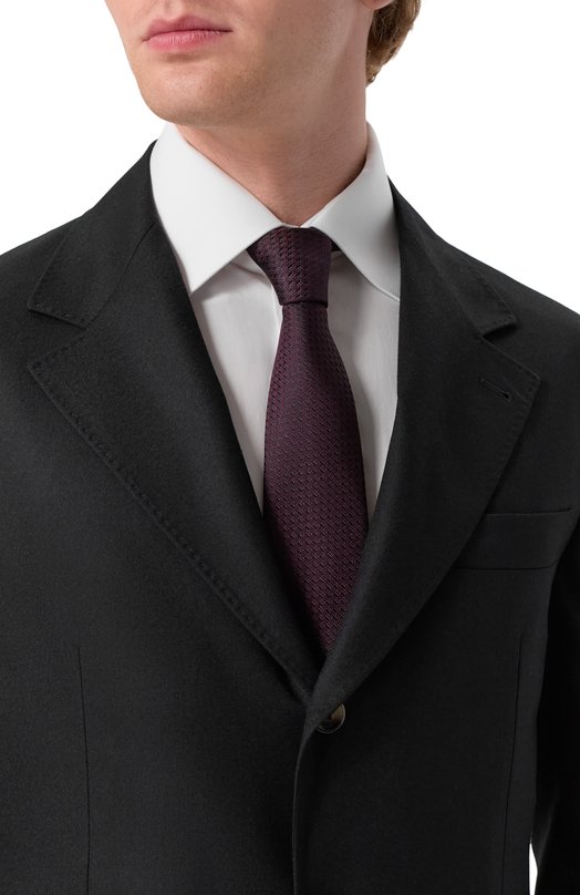 Шелковый галстук Canali 18/HJ04395 Бордовый  18/HJ04395 Фото 2