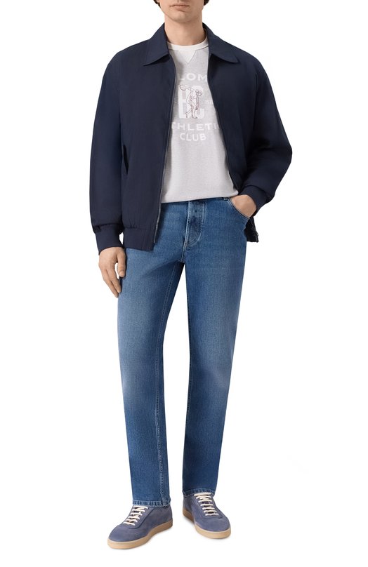 Хлопковая футболка Brunello Cucinelli M0B131001G Серый  M0B131001G Фото 2