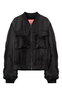 Детская бомбер из вискозы DIESEL черного цвета, арт. J02205/KXBMX | Фото 1 (Рукава: Длинные; Материал сплава: Проставлено; Материал внешний: Вискоза; Материал подклада: Синтетический материал; Драгоценные камни: Проставлено; Кросс-КТ: бомбер, Демисезон; Ростовка одежда: 6 лет | 116 см, 8 лет | 128 см, 13 - 15 лет | 158 см, 16 лет | 164 см, 10 - 11 лет | 140 - 146см)