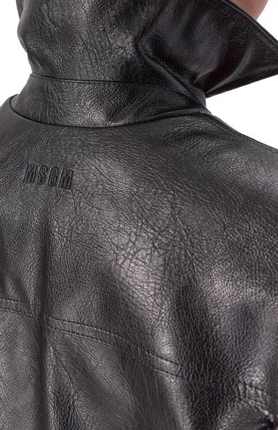 Бомбер из экокожи MSGM черного цвета по цене 69950 руб., арт. 3942MDH03X/257804, фото 5 Бомбер из экокожи MSGM, арт. 3942MDH03X/257804, фото 5