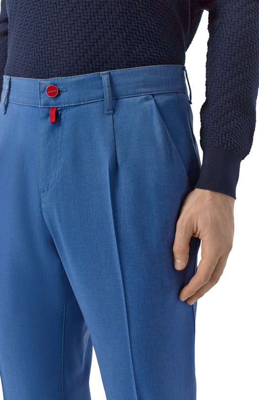 Шерстяные брюки Kiton UPR001RK0615H Синий  UPR001RK0615H Фото 5