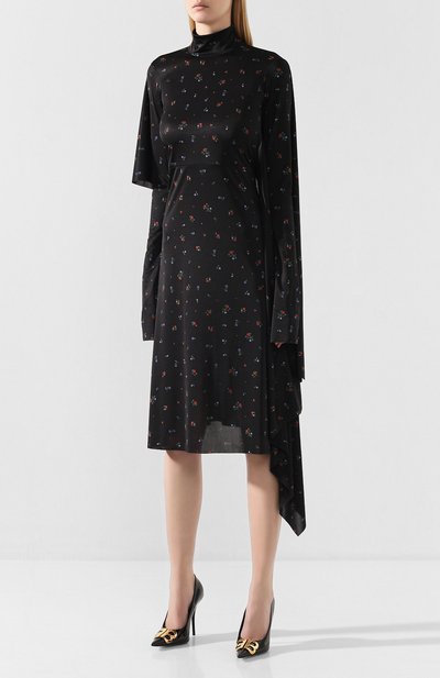 Платье VETEMENTS черного цвета по цене 93750 руб., арт. WAH20DR405/BLACK FL0WERS, фото 3 Платье VETEMENTS, арт. WAH20DR405/BLACK FL0WERS, фото 3