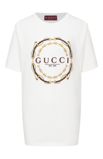 Женская хлопковая футболка GUCCI, арт. 837959/XJHQY