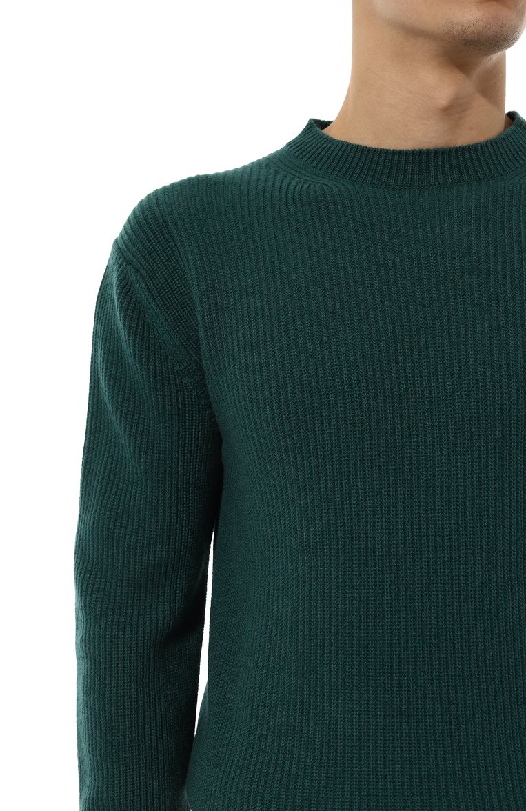 Мужской кашемировый свитер ZEGNA темно-зеленого цвета, арт. UCK81A6/110 | Фото 5 (Драгоценные камни: Проставлено; Материал внешний: Шерсть, Кашемир; Длина (для топов): Стандартные; Материал сплава: Проставлено; Рукава: Длинные; Принт: Без принта; Стили: Кэжуэл; Мужское Кросс-КТ: Свитер-одежда)
