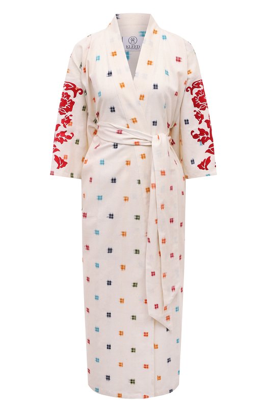 

Хлопковое платье-кимоно Kleed Loungewear, Кремовый