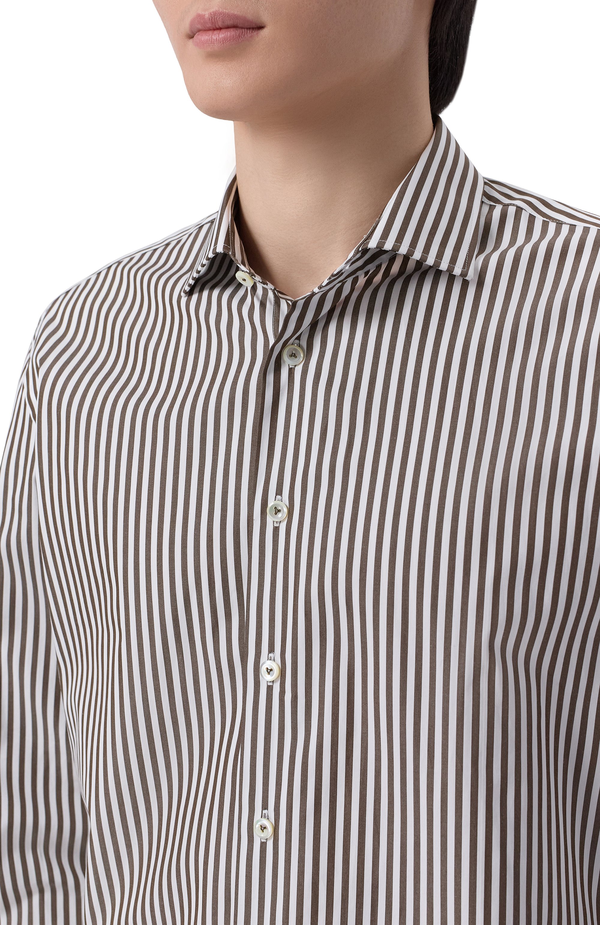 Хлопковая сорочка VAN LAACK темно-коричневого цвета по цене 28900 руб., арт. VL-RIK0S-SF/156296, фото 5 Хлопковая сорочка VAN LAACK, арт. VL-RIK0S-SF/156296, фото 5