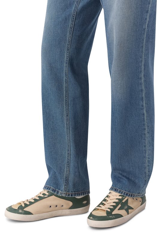 Комбинированные кеды Super-Star Golden Goose Deluxe Brand GMF00108.F004590 Зелёный  GMF00108.F004590 Фото 3