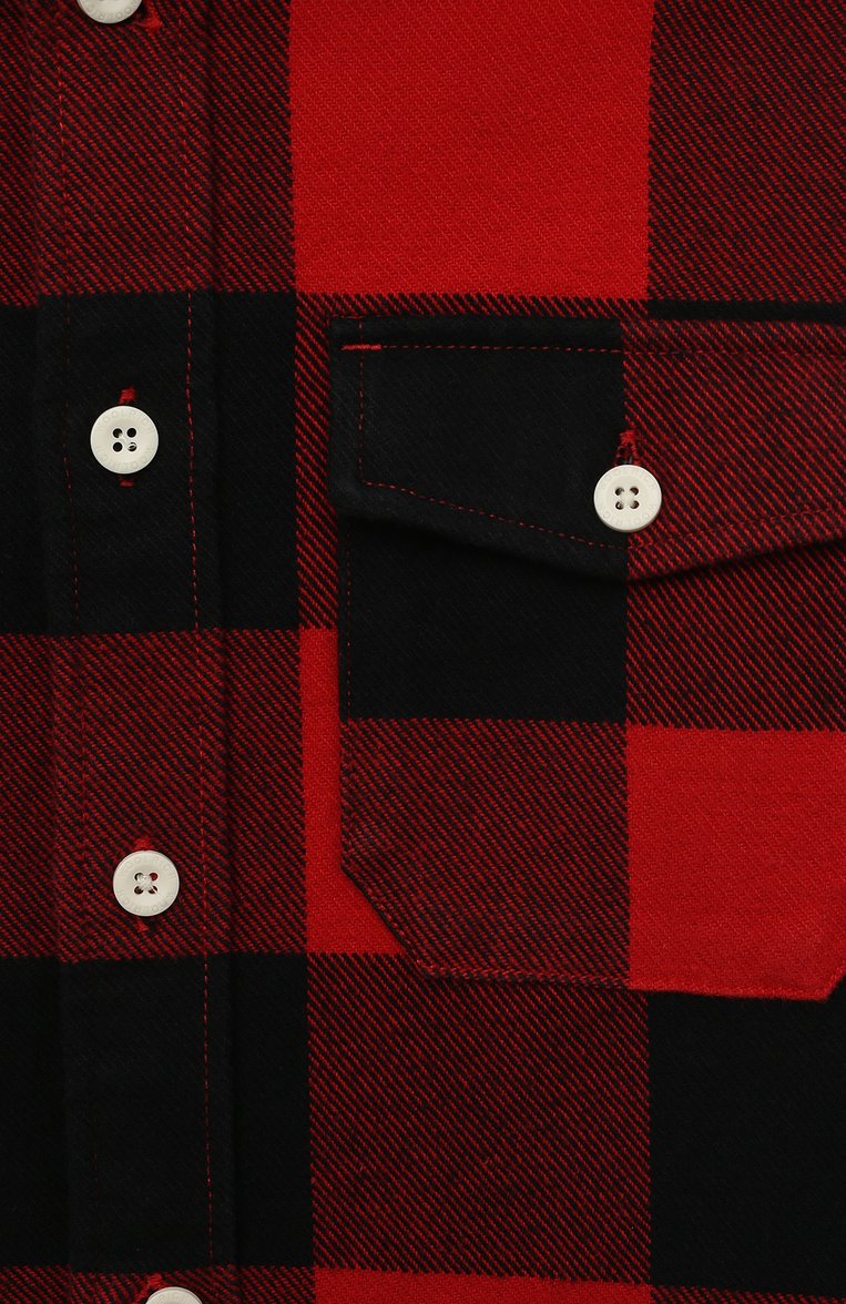 Детская хлопковая рубашка WOOLRICH красного цвета, арт. CFWK0S0018MRUT3150 | Фото 3 (Рукава: Длинные; Материал внешний: Хлопок; Региональные ограничения белый список (Axapta Mercury): Не проставлено; Нос: Не проставлено)