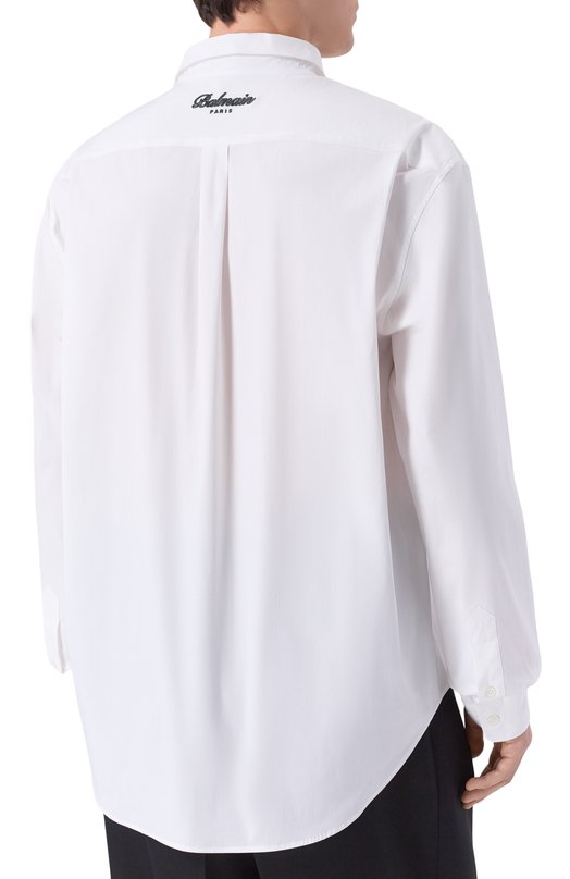 Хлопковая рубашка Balmain FH0HS496/CF43 Белый  FH0HS496/CF43 Фото 4