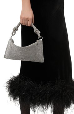 Женская сумка hera CULT GAIA серебряного цвета, арт. SH2086 | Фото 2 (Женское Кросс-КТ: Вечерняя сумка; Сумки-технические: Сумки top-handle; Размер: medium; Материал сплава: Проставлено; Драгоценные камни: Проставлено; Материал: Экокожа)