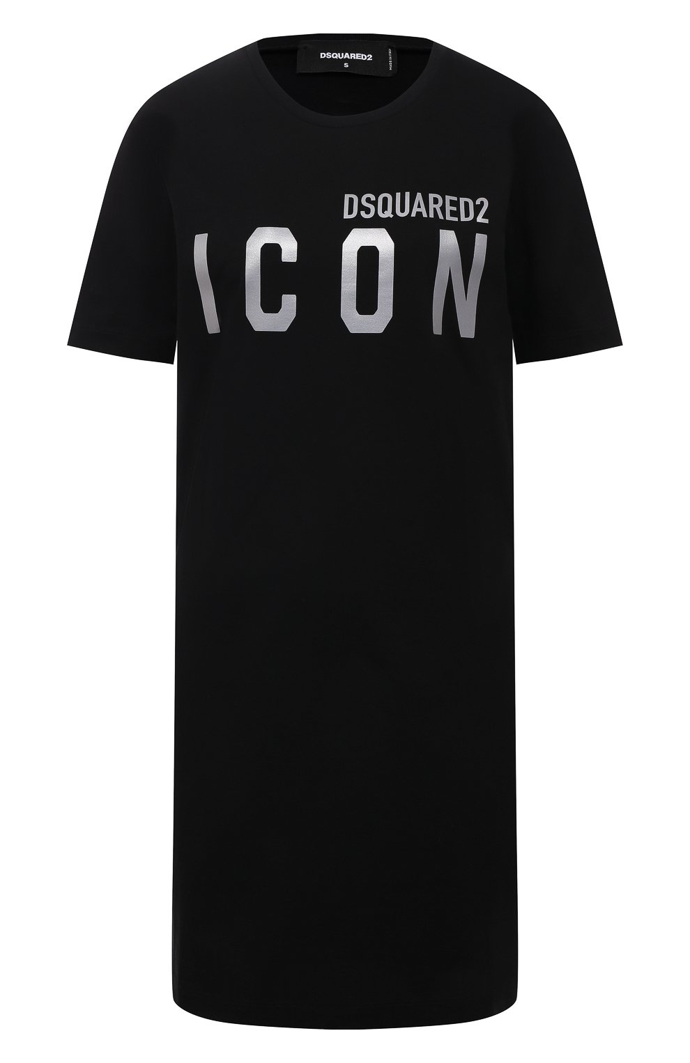 Хлопковое платье DSQUARED2 черного цвета по цене 29950 руб., арт. S80CT0008/S23009, фото 1 Хлопковое платье DSQUARED2, арт. S80CT0008/S23009, фото 1