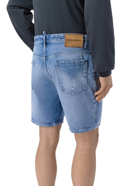 Джинсовые шорты DSQUARED2 голубого цвета по цене 47200 руб., арт. S74MU0991/S30839, фото 4 Джинсовые шорты DSQUARED2, арт. S74MU0991/S30839, фото 4