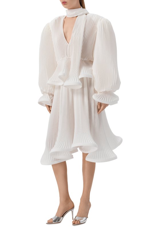 Плиссированная юбка ROWEN ROSE SKR_RR462 Белый  SKR_RR462 Фото 2