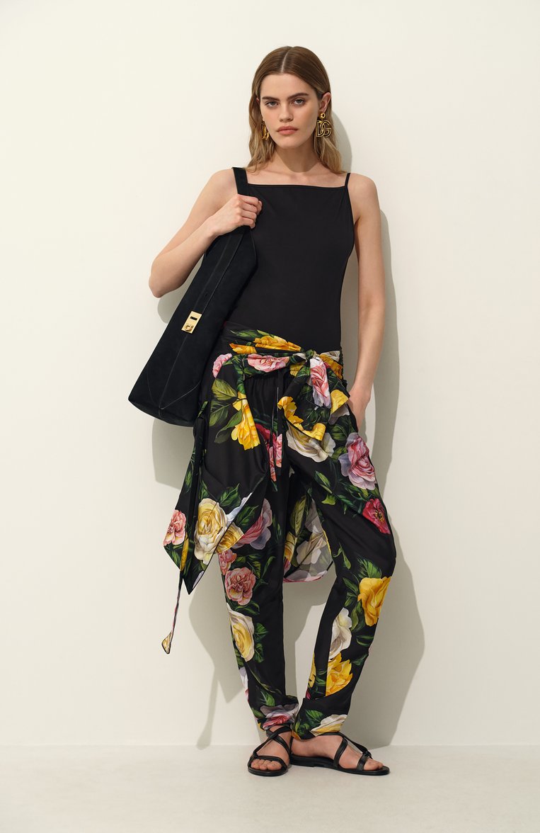 Женские шелковые брюки DOLCE & GABBANA разноцветного цвета, арт. FTC11T/IS1XJ | Фото 7 (Нос: Не проставлено; Материал внешний: Шелк; Автоматизация состава: Проставлено; Размерность: Идёт в размер; Re-sync: On)