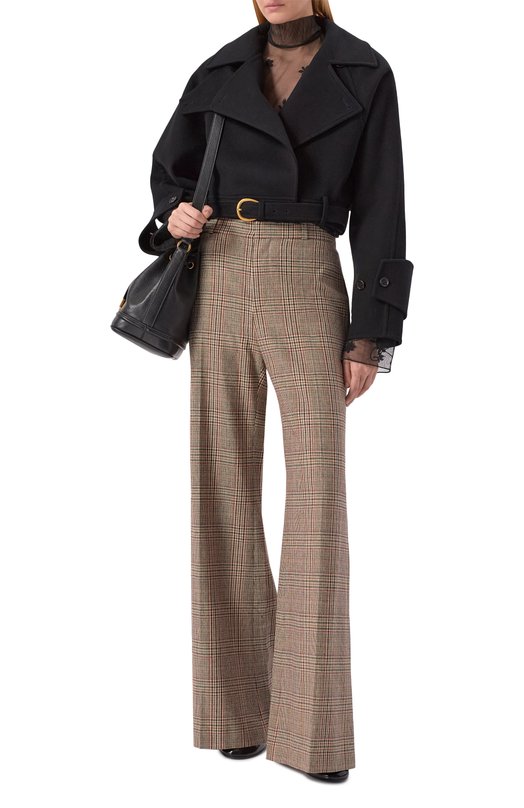 Шерстяное полупальто Chloé CH25WMA16071 Чёрный  CH25WMA16071 Фото 2