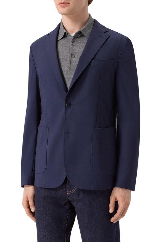 Однобортный пиджак BOSS 50556757 Синий  50556757 Фото 4