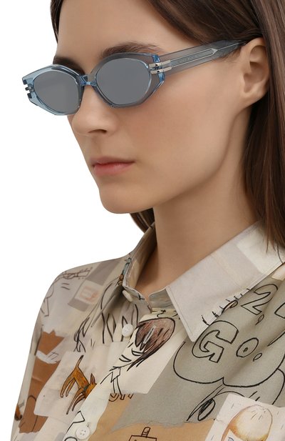 Солнцезащитные очки GENTLE MONSTER голубого цвета по цене 41150 руб., арт. GH0ST BLC1, фото 2 Солнцезащитные очки GENTLE MONSTER, арт. GH0ST BLC1, фото 2