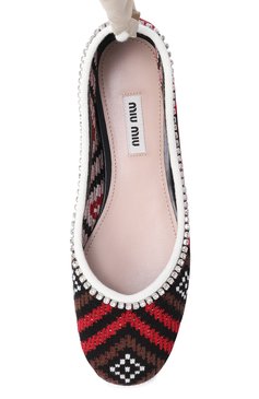 Текстильные балетки MIU MIU, арт. 5F093D-3L8W-F0N98-005, фото 4