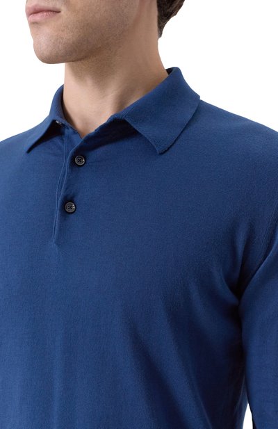 Хлопковое поло KITON синего цвета по цене 143500 руб., арт. UMKXX35_001, фото 5 Хлопковое поло KITON, арт. UMKXX35_001, фото 5