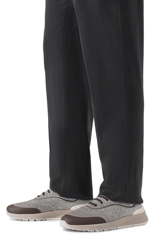 Текстильные кроссовки Brunello Cucinelli MZUEHR0342 Коричневый  MZUEHR0342 Фото 3