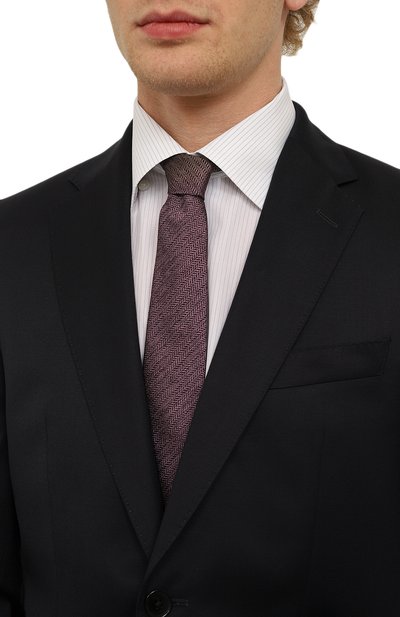 Галстук из хлопка и шелка VAN LAACK фиолетового цвета по цене 12050 руб., арт. LER0Y/K04117, фото 2 Галстук из хлопка и шелка VAN LAACK, арт. LER0Y/K04117, фото 2