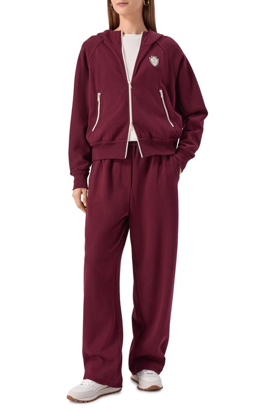Хлопковая толстовка Brunello Cucinelli MG927VD106 Бордовый  MG927VD106 Фото 2