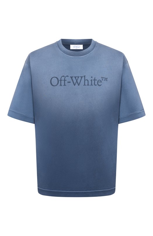 Хлопковая футболка Off-White 0MAA120F25JER00P Синий 0MAA120F25JER00P