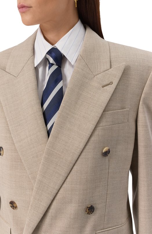 Шерстяной жакет Saint Laurent 823616/Y5K17 Бежевый  823616/Y5K17 Фото 5