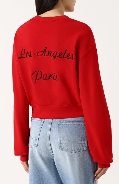 Укороченный свитшот свободного кроя с круглым вырезом RODARTE, арт. E107, фото 4