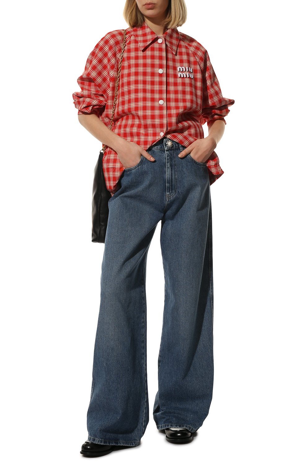 Джинсы MIU MIU голубого цвета по цене 100000 руб., арт. GWP394-1YXQ-F0013, фото 2 Джинсы MIU MIU, арт. GWP394-1YXQ-F0013, фото 2